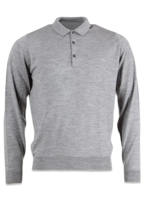 John Smedley Strik>Belper Knitted Polo LS