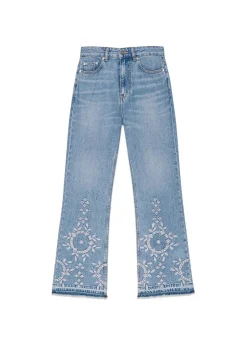 Dame Ganni Jeans>Broderie Anglaise Denim Betzy Cropped
