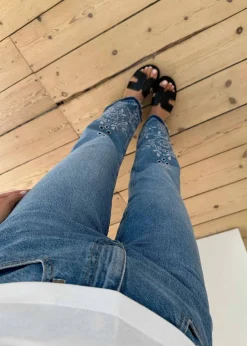 Dame Ganni Jeans>Broderie Anglaise Denim Betzy Cropped