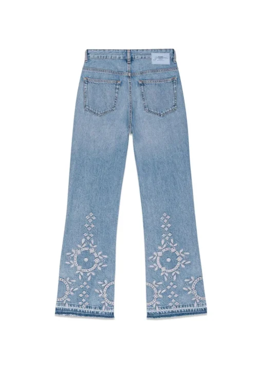 Dame Ganni Jeans>Broderie Anglaise Denim Betzy Cropped
