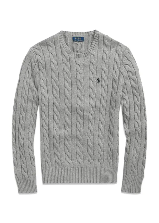 Ralph Lauren Strik>Cable Knit Cotton Sweat