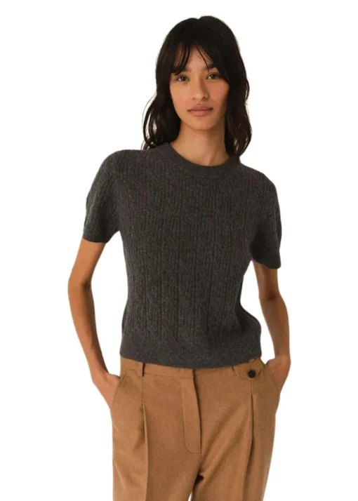 Dame The Garment Strik>Como Tee mini Rib