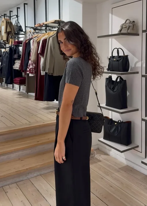 Dame The Garment Strik>Como Tee mini Rib
