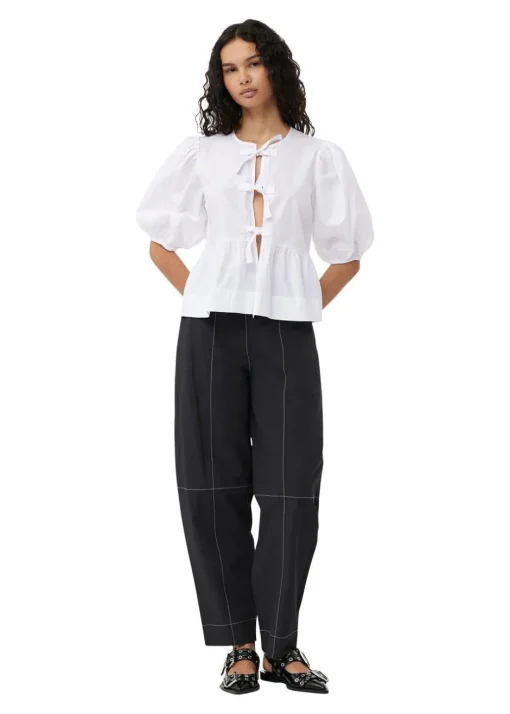 Dame Ganni Bukser>Elasticated Curve Pants