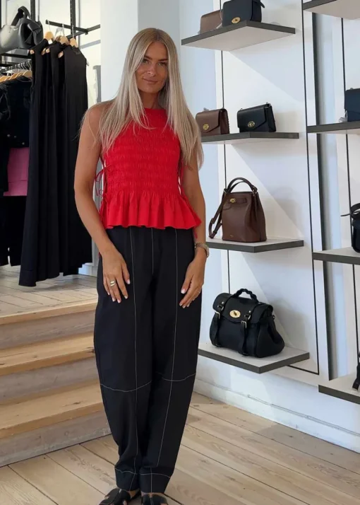Dame Ganni Bukser>Elasticated Curve Pants