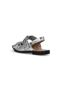 Dame Ganni Ballerina Sko></noscript>Feminine Buckle Ballerina Metallic