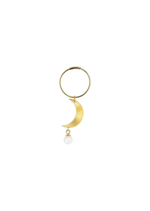 Dame Jane Kønig Smykker>Half Moon Creole with pearl