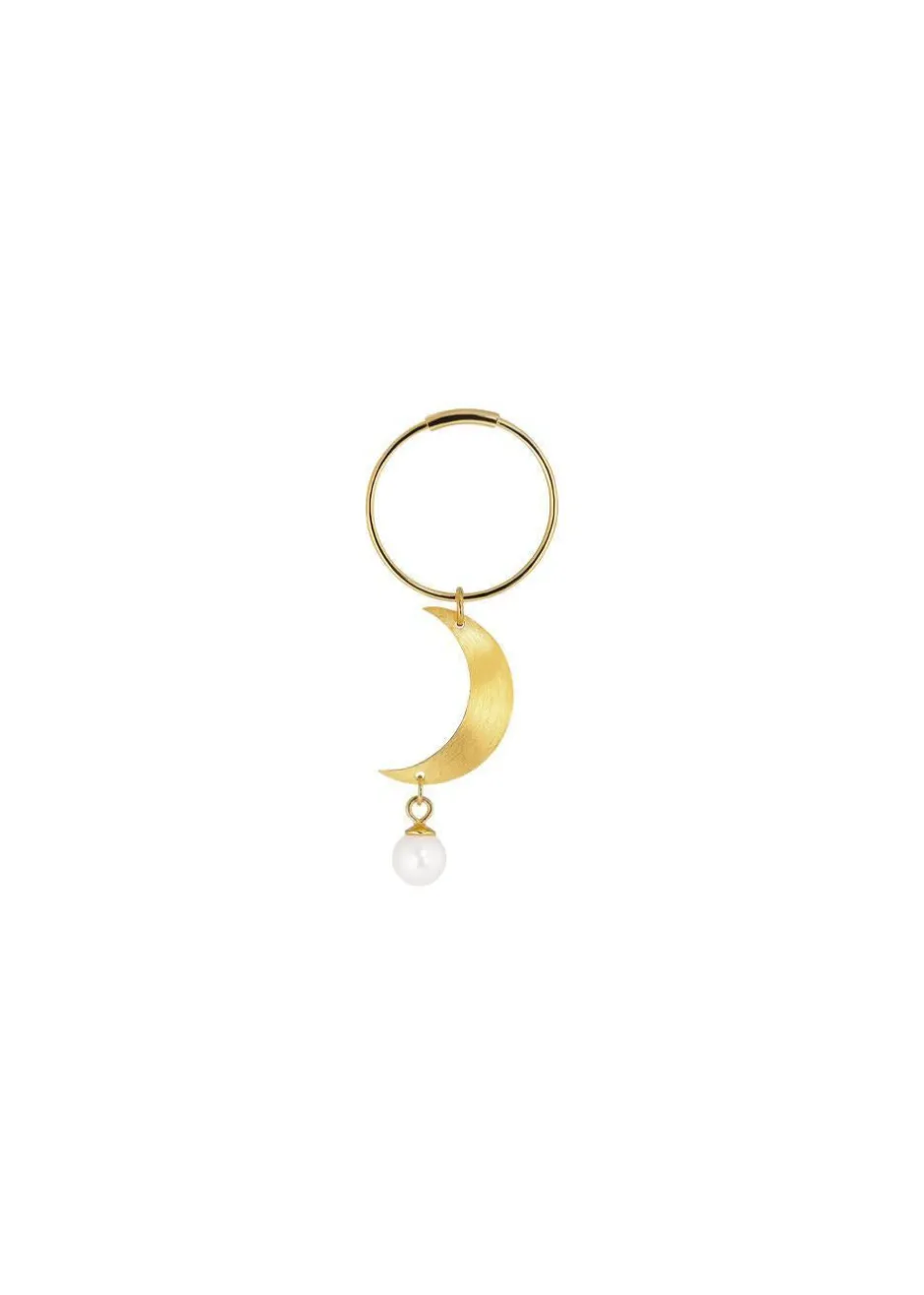 Dame Jane Kønig Smykker>Half Moon Creole with pearl