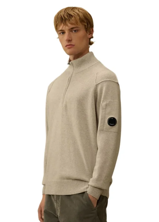 C.P. Company Strik>Half Zip Lambswool GRS