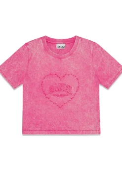 Dame Ganni T-Shirts>Heavy Cotton Heart T-shirt