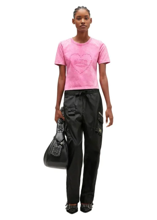 Dame Ganni T-Shirts>Heavy Cotton Heart T-shirt