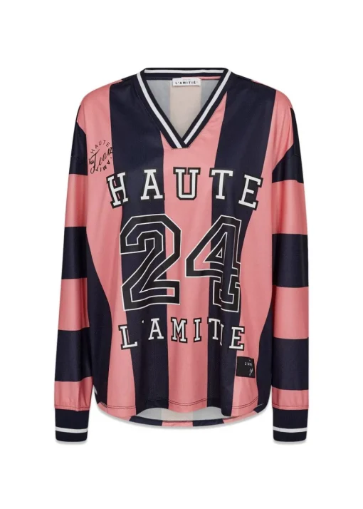 Dame HAUTE L’AMITIÉ T-Shirts>HL24 Stripe Football Blouse
