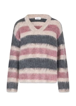 Dame Modström Strik>KaneMD stripe v-neck