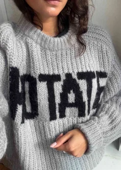 Dame Rotate Strik>KNITTED LOGO SWEATER