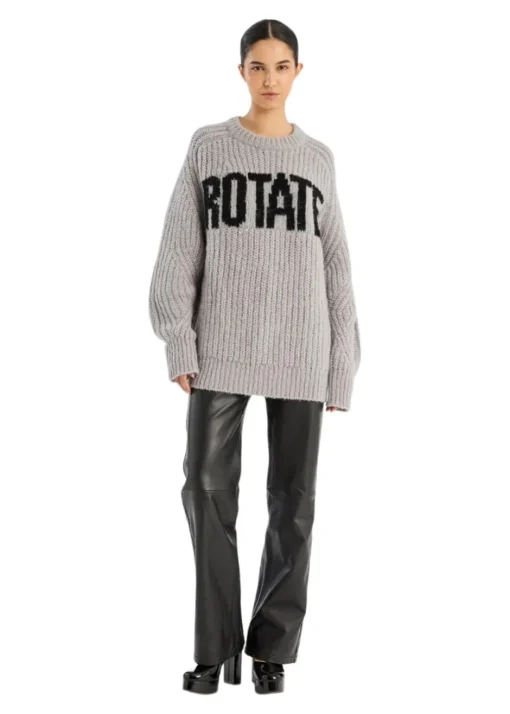 Dame Rotate Strik>KNITTED LOGO SWEATER