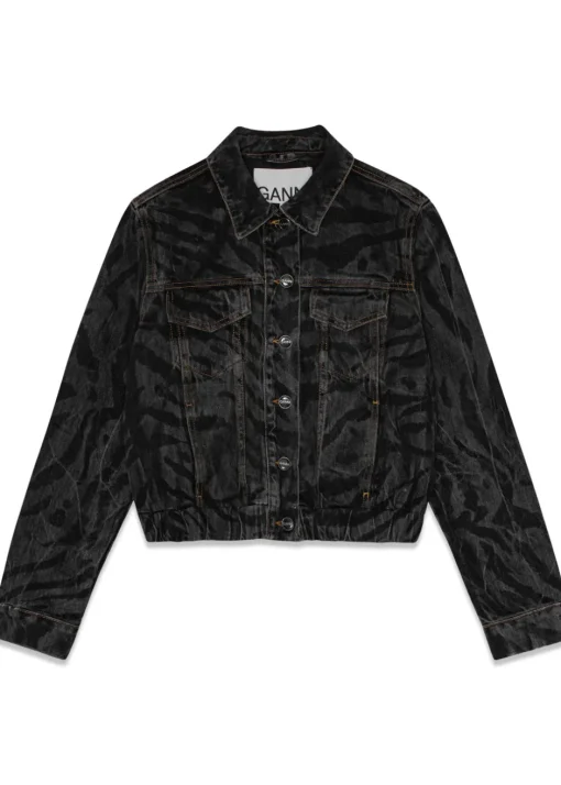 Dame Ganni Jakker>Lazer Denim Bomber Jacket
