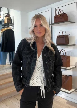 Dame Ganni Jakker>Lazer Denim Bomber Jacket