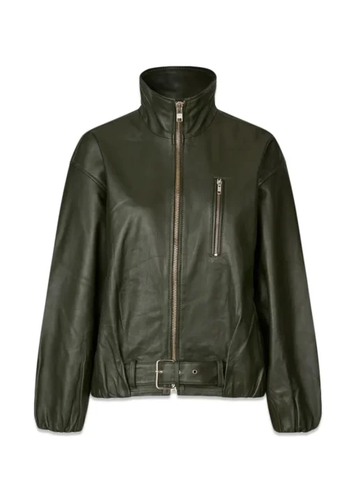 Dame Oval Square Jakker>Lenny Leather Jacket