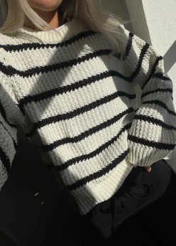 Dame Modström Strik>MaddieMD stripe o-neck