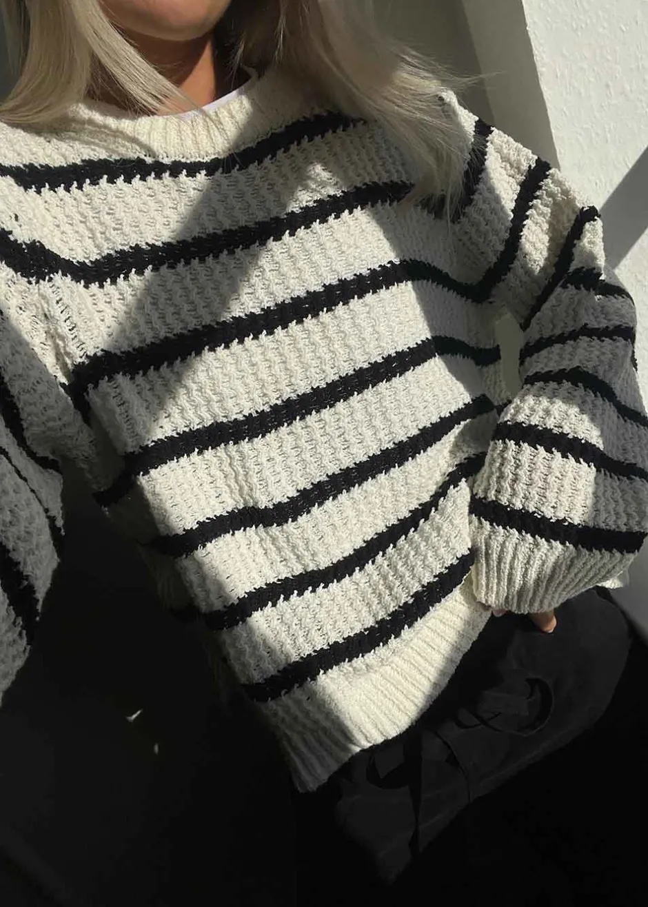 Dame Modström Strik>MaddieMD stripe o-neck