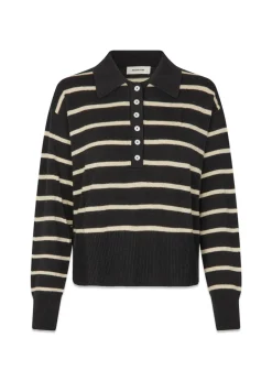 Dame Modström Strik>MalvaMD stripe polo