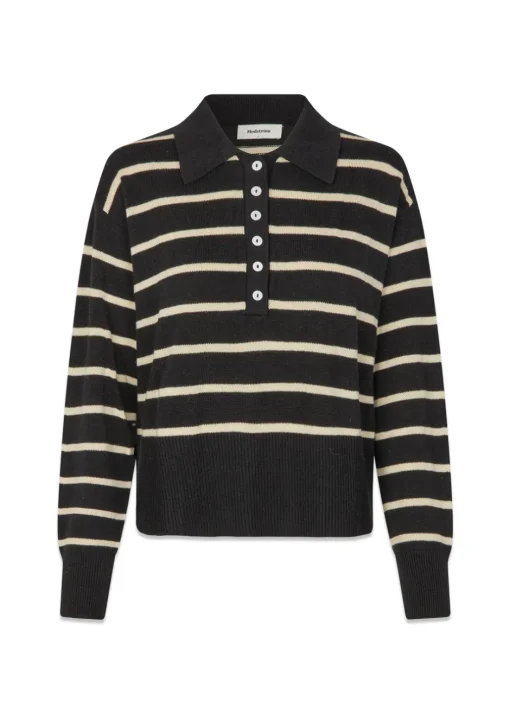 Dame Modström Strik>MalvaMD stripe polo