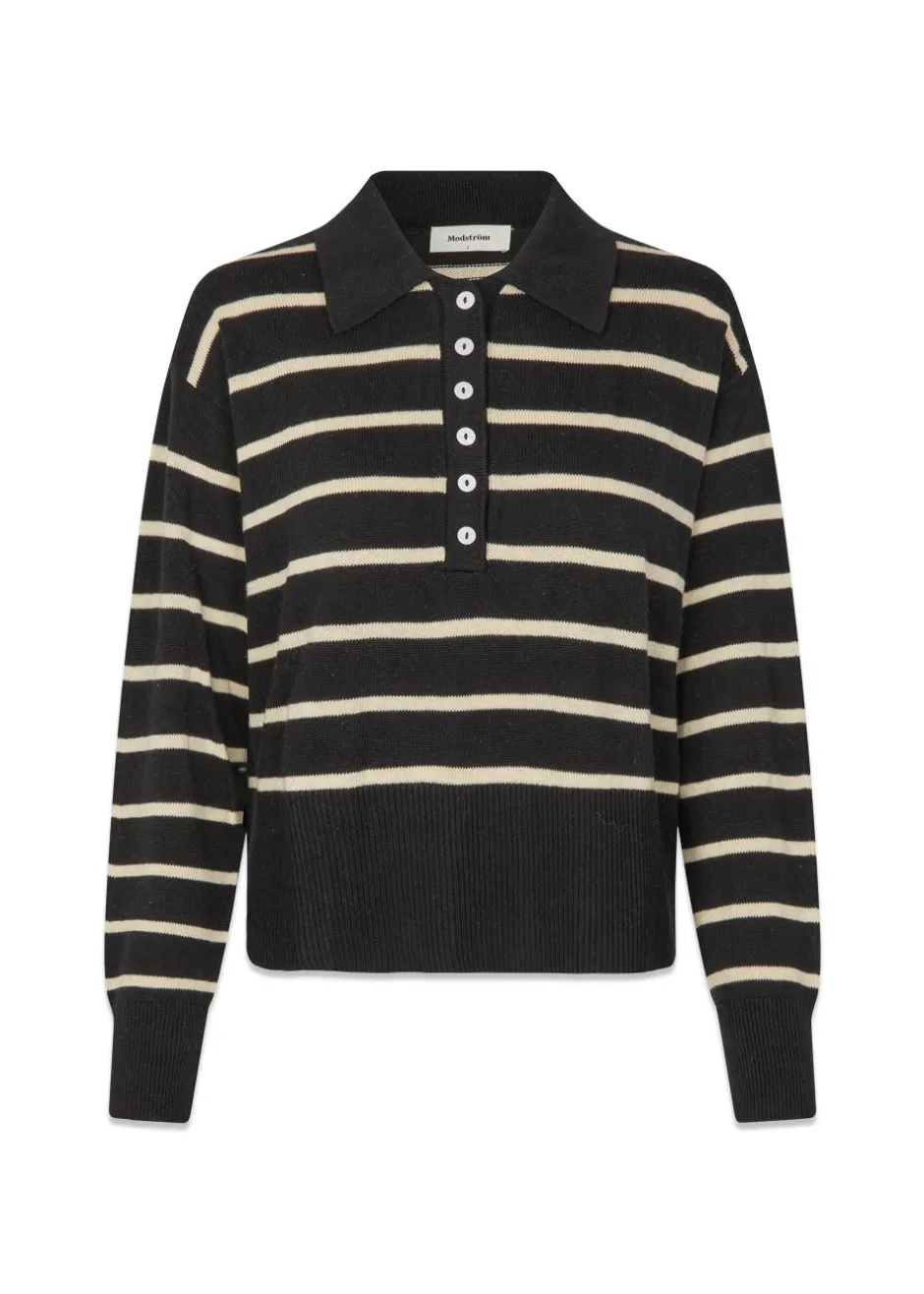 Dame Modström Strik>MalvaMD stripe polo