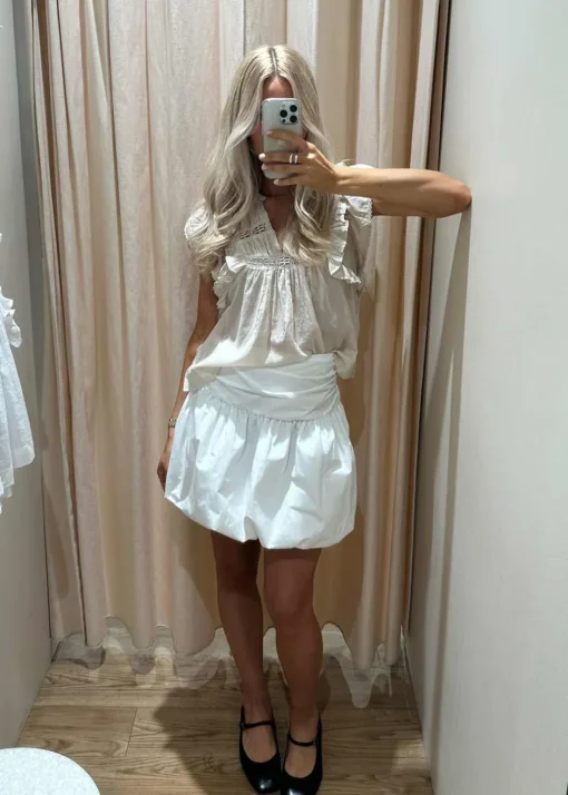 Dame Modström Nederdele>Margotmd poplin skirt