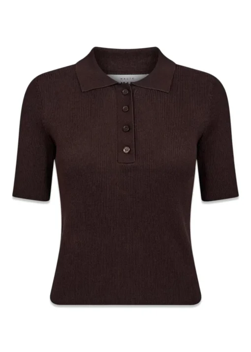 Dame HAUTE L’AMITIÉ Strik>Piccolo SS Polo Rib Knit