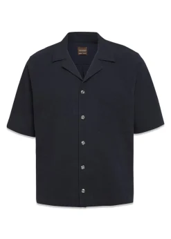 Oscar Jacobson Skjorter>Reg Fit Cuban SS Seersucker Shirt