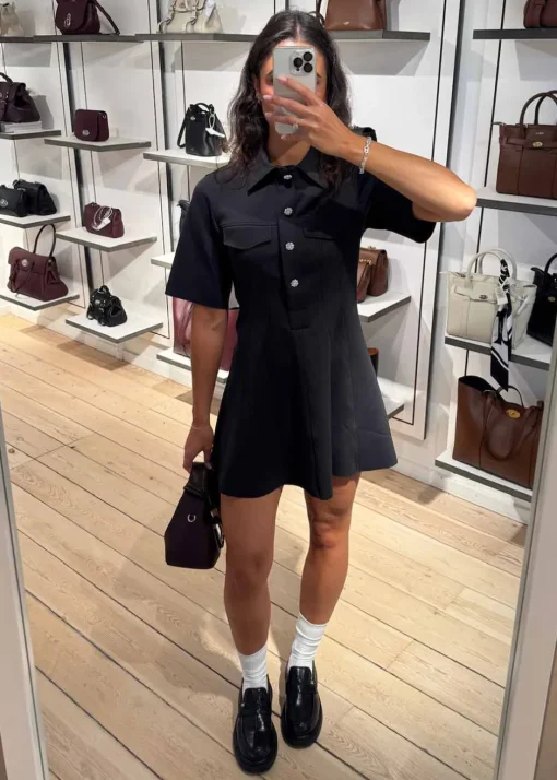 Dame Ganni Kjoler>Scuba Neoprene Fitted Mini Dress