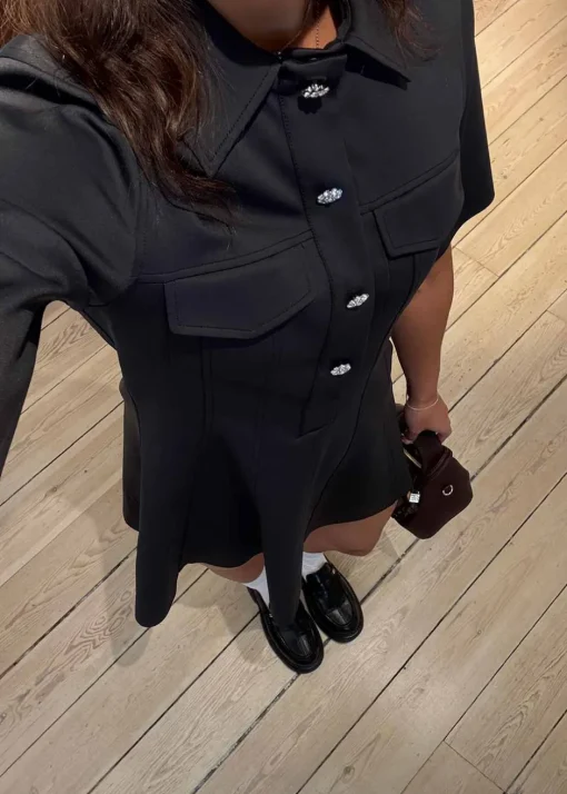 Dame Ganni Kjoler>Scuba Neoprene Fitted Mini Dress