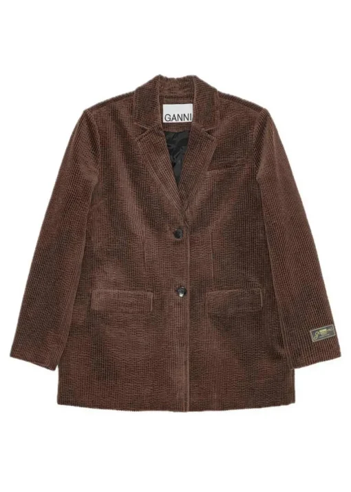 Dame Ganni Blazere>Seersucker Corduroy Blazer