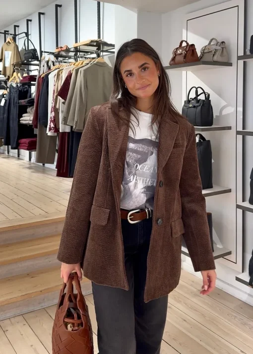 Dame Ganni Blazere>Seersucker Corduroy Blazer