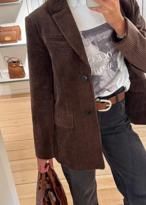 Dame Ganni Blazere>Seersucker Corduroy Blazer