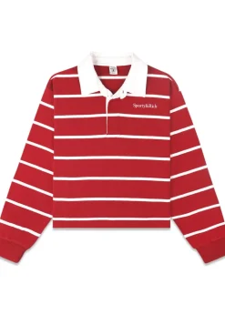 Dame Sporty & Rich T-Shirts>Serif Logo Cropped Rugby Polo
