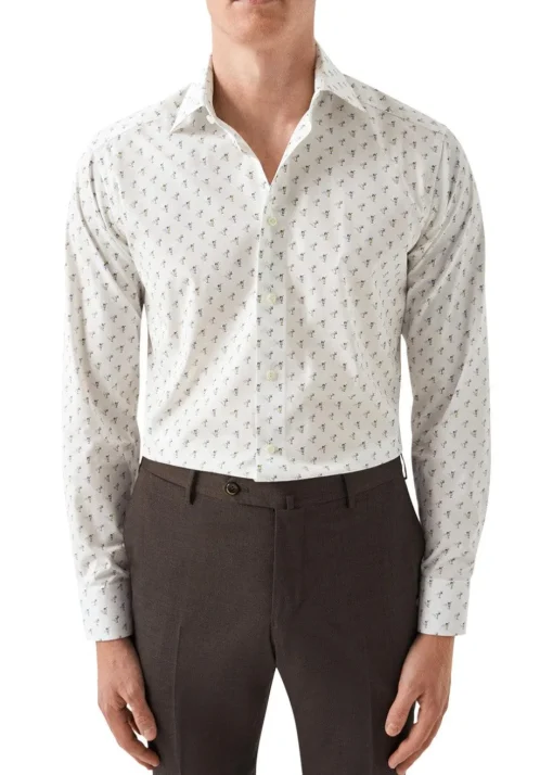 Eton Skjorter>Slim Drink Print Poplin Shirt