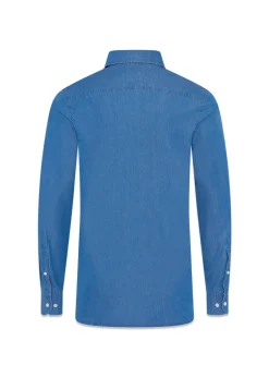 Oscar Jacobson Skjorter>Slim Fit Cut Away Denim Shirt