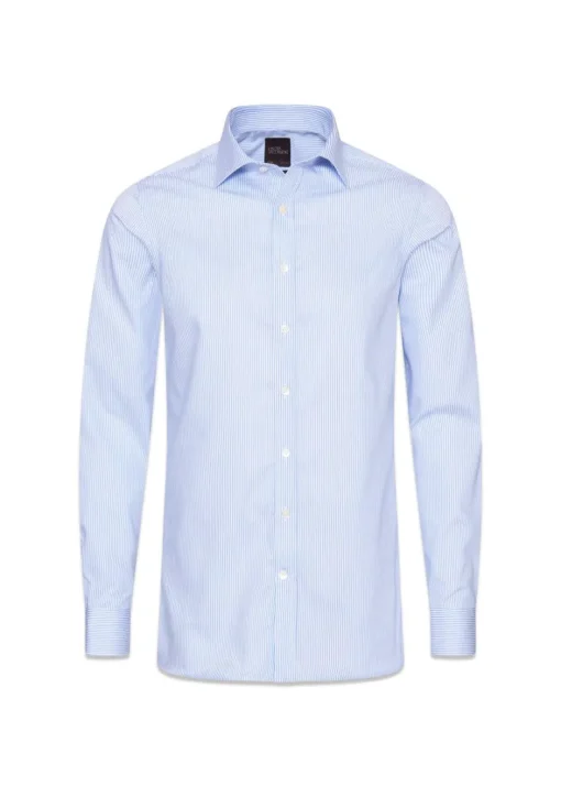 Oscar Jacobson Skjorter>Slim Fit Cut Away Non Iron Banker Stripe