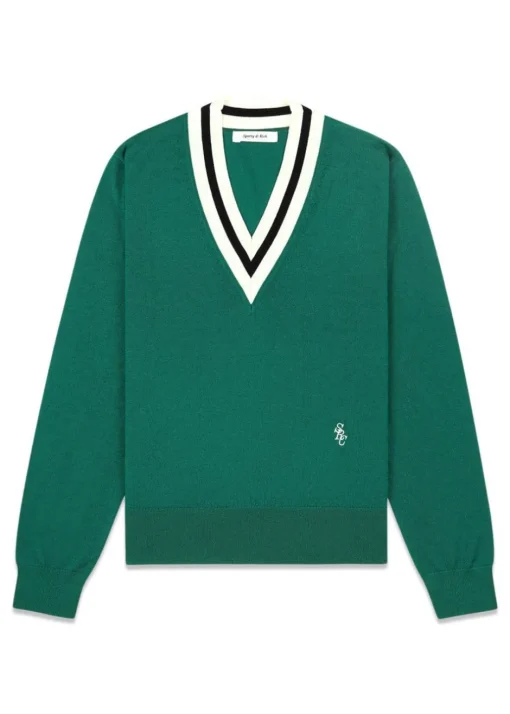 Dame Sporty & Rich Strik|Strik>SRC Minimalist V-Neck Sweater