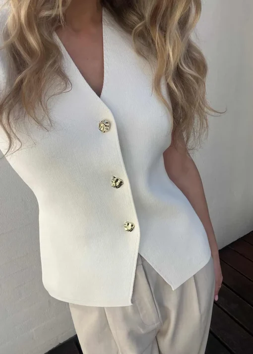 Dame Neo Noir Strik>Sway Smooth Knit Waistcoat