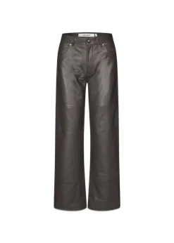 Dame Oval Square Bukser>Time Leather Trousers