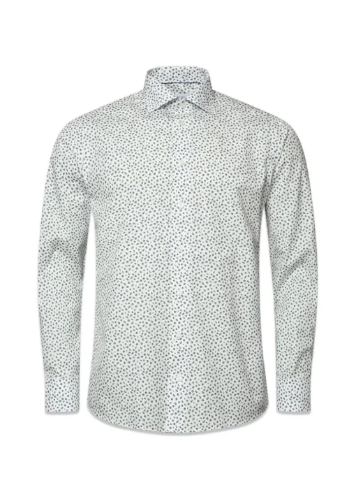 Eton Skjorter>Umbrella Print Poplin Slim Shirt