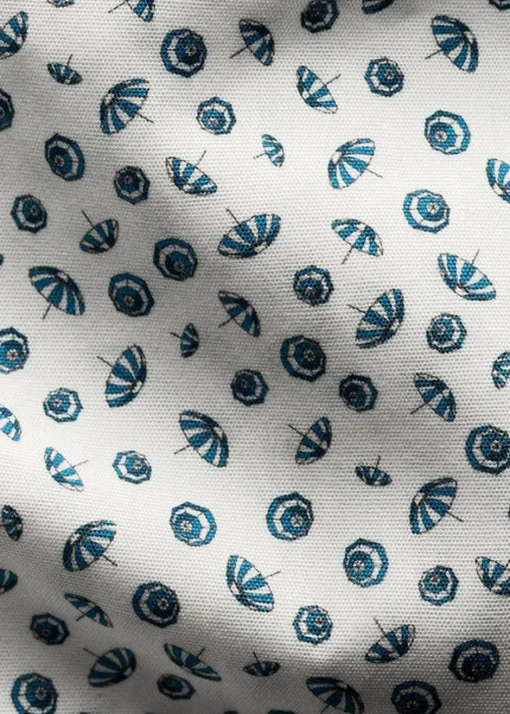 Eton Skjorter>Umbrella Print Poplin Slim Shirt