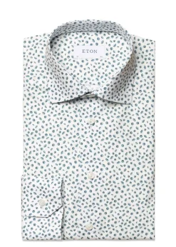 Eton Skjorter></noscript>Umbrella Print Poplin Slim Shirt