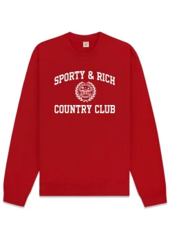Sporty & Rich Sweatshirts>Varsity Crest Crewneck