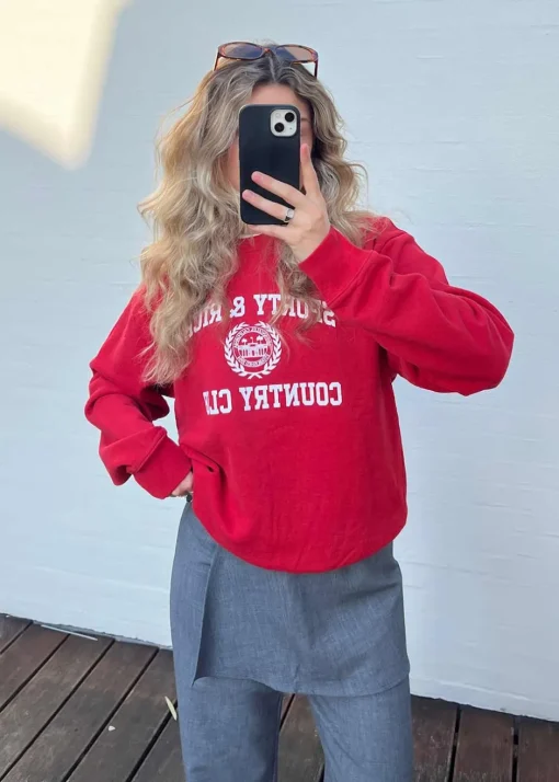 Sporty & Rich Sweatshirts>Varsity Crest Crewneck