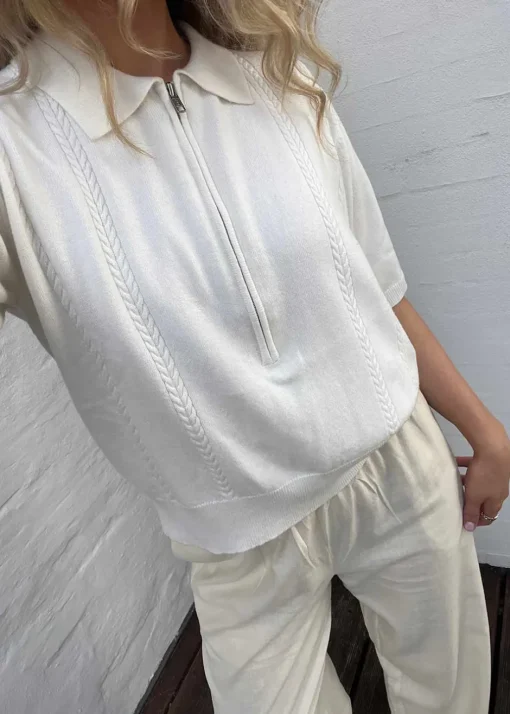 Dame Oval Square Strik>Vika Knit Polo