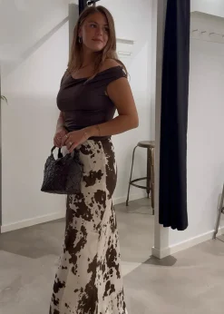 Dame Neo Noir Nederdele>Viso Cow Print Skirt