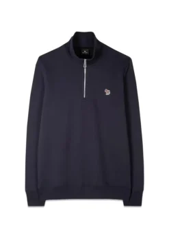 Paul Smith - PS Sweatshirts>Zebra Logo Zip-Neck Sweatshirt